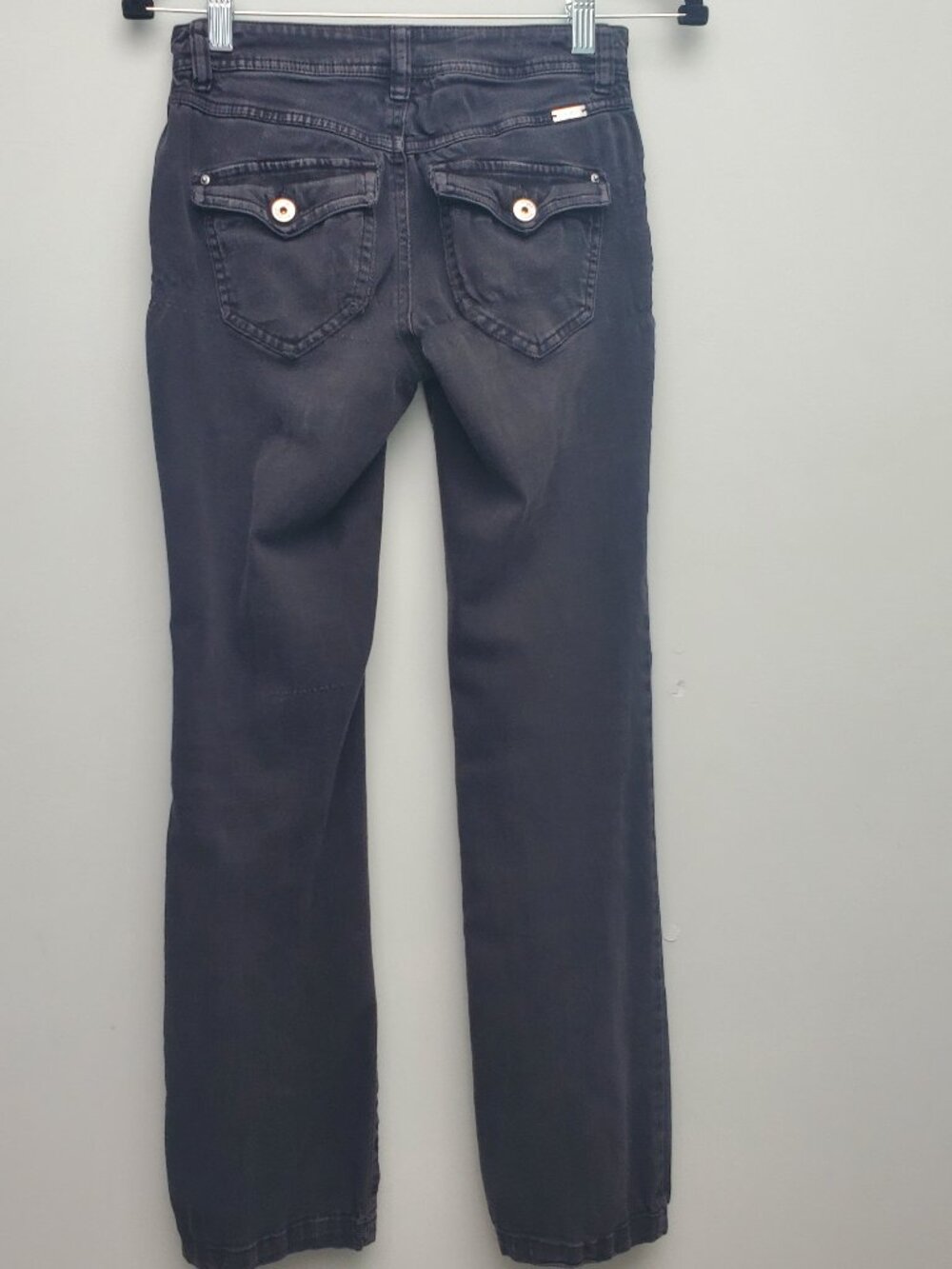 INC Washed Black Low Rise Bootcut Jeans 0P Distressed Grunge Y2K Style